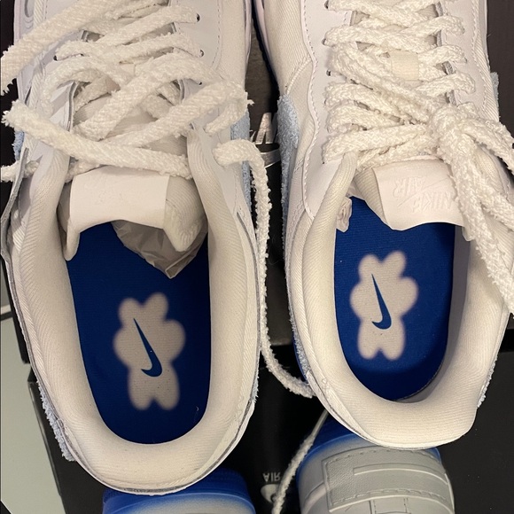 Nike Air Force 1 Shadow White with Blue Highlights - Picture 8 of 12